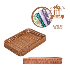 RYBIU IMPORT - Cesta Plastificado para Frutas 34x24x4cm Y+Papel de Regalo