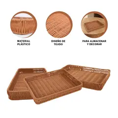 RYBIU IMPORT - Pack2 Cesta Decorativa de 34x24x4cm Y+Regalo Stickers