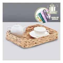 RYBIU IMPORT - Cesta con Asas Tejida de Color 31x23x4cm Y+Papel de Regalo