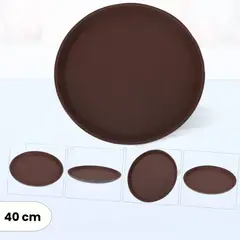 ICHIMATSU - Azafate Antideslizante Redondo 40 cm Marron