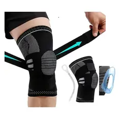 GENERICO - Rodillera Deportiva Soporte Compresion Gel Talla S + Vendas Ajustables