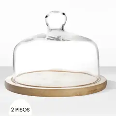 ICHIMATSU - Quesera de Vidrio con Base de Madera