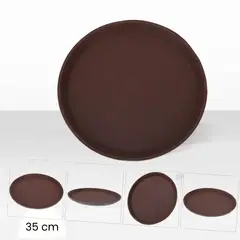 ICHIMATSU - Azafate Antideslizante Redondo 35 cm Marron