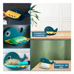 GENERICO - Pack4 Jabonera para el Tocador de Azul Y+Regalo Stickers