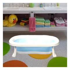 GENERICO - Pack4 Banadera Infantil Plegable Sencilla en Celeste
