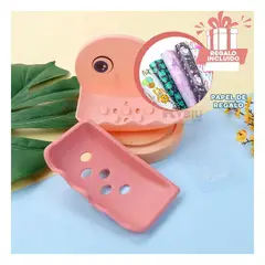 GENERICO - Pack6 Jabonera Elegante para Niños Rosado Y+Papel de Regalo