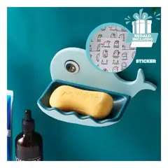 GENERICO - Pack12 Jabonera Infantil de Celeste Y+Regalo Stickers