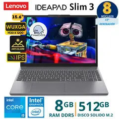 LENOVO - Laptop IdeaPad Slim 3 15IRH10 Core I5 -1342H, 15,3"WUXGA, Ram 8Gb, SSD 512Gb, FreeDos