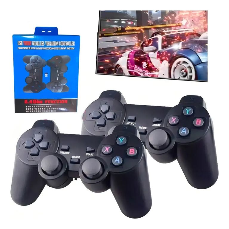 Mando Joystick PC Inalámbrico Doble 2 En 1 Vibracion Gamepad