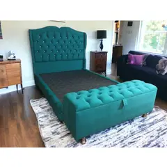 GENERICO - Cama Throne Queen con Baúl - Verde