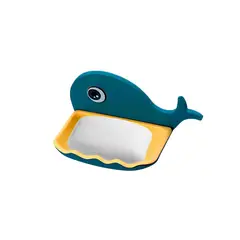 RYBIU IMPORT - Jabonera Minimalista en Forma de Ballena de Color Azul