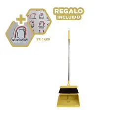 RYBIU IMPORT - Escoba Multifuncional para Hogar Amarillo Y+Regalo Stickers