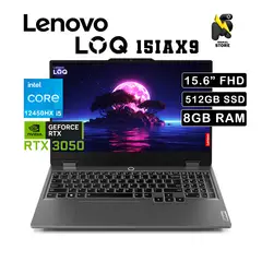LENOVO - LAPTOP LOQ 15 IAX9/ INTEL CORE I5 -12450HX / SSD 512 GB / 8 GB RAM / RTX 3050 / 15.6 "FHD