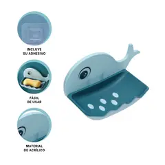 GENERICO - Pack2 Jabonera Infantil de Celeste Y+Regalo Stickers