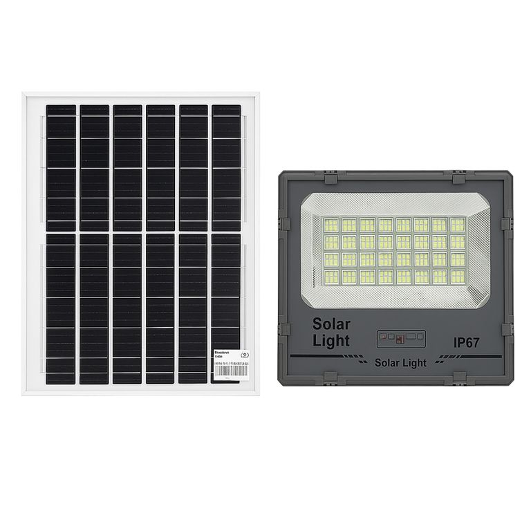 REFLECTOR CON PANEL SOLAR DE 200W COLOR GRIS