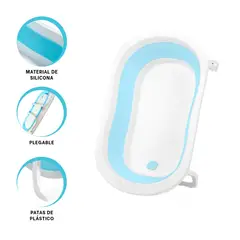 GENERICO - Pack2 Banera con Patas para Bebe Celeste Y+Regalo Stickers