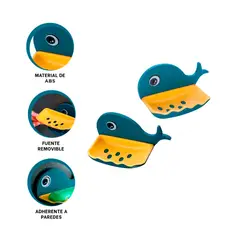 GENERICO - Pack2 Jabonera para la Familia de Azul Y+Regalo Stickers