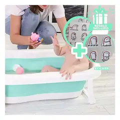 GENERICO - Banera con Patas para Bebe en Verde Y+Regalo Stickers