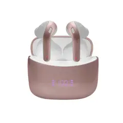 TEROS - Audífonos Bluetooth TE-8074GR TWS RosaDorado - Sonido Inmersiv