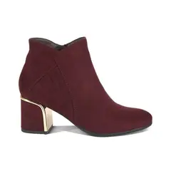 STHEF - Botin Casual con taco Mujer 7630 BURGUNDY-STHEF
