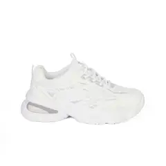 STHEF - ZAPATILLA MUJER TRENDY BLANCO/PLATA 8125