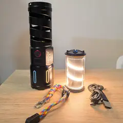 GENERICO - Linterna LED 15800W con Alcance 3600M Recargable USB Tipo-C