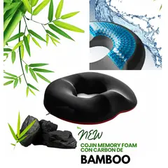 GENERICO - Cojín Ortopédico Viscoelástico Anti Hemorroides Gel CARBON