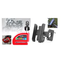 GENERICO - Candado De Disco Para Moto + Holder Moto