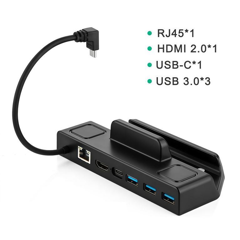 Dock Steam Deck 6-en-1 Base HDMI 4K 60Hz 3 USB 3.0 PD 65W Ethernet