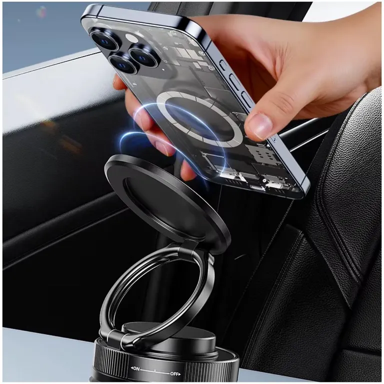 Soporte Magnético para Celular MY-7652 Holder Imantado Plegable Succión al Vacío - Negro