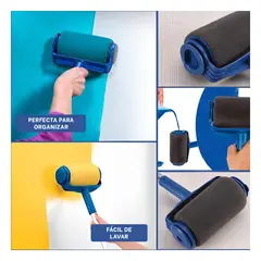 GENERICO - Pack6 Rodillo de Pintura en Color Azul Y+Papel de Regalo