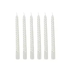 RYBIU IMPORT - Velas Largas con Ondas para Decoracion de Mesa Blanco