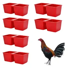 GENERICO - PACK X6 COMEDERO DOBLE PARA AVE GALLO PIQUERO