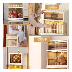 GENERICO - Pack2 Estante Plegable con Puertas Imantadas Blanco