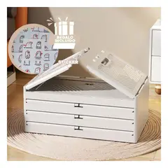 GENERICO - Pack2 Estante de Ropa con Division Blanco Y+Regalo Stickers