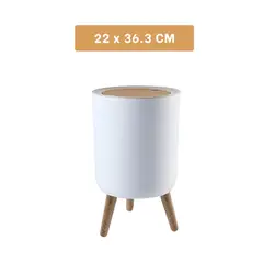 GENERICO - Pack2 Tacho para Basura con Estilo Crema Y+Papel de Regalo