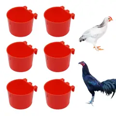 GENERICO - PACK X6 COMEDERO INDIVIDUAL REDONDO PARA AVE GALLO PIQUERO