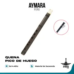 GENERICO - Aymara Quena pico de hueso Incluye funda