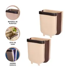 GENERICO - Pack6 Contenedor para Basura Color Beige Y+Papel de Regalo