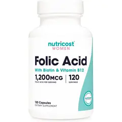 NUTRICOST - Acido Folico Folic Acid para Mujer