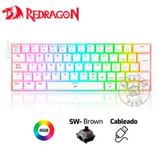 REDRAGON - Teclado Mecánico DRAGONBORN K630W 60% RGB Español Blanco