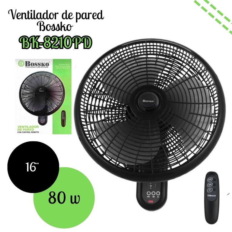 Ventilador De Pared 16" con Control Remoto BK-8210PD
