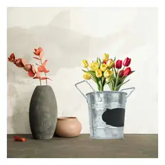 GENERICO - Pack12 Maceta con Nota en Ovalado Plateado Y+Papel de Regalo