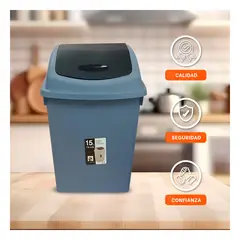 GENERICO - Pack6 Contenedor de Basura de 15L Azul Y+Papel de Regalo