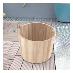 GENERICO - Pack12 Balde con Cuerda Madera para Frutas 16x16cm