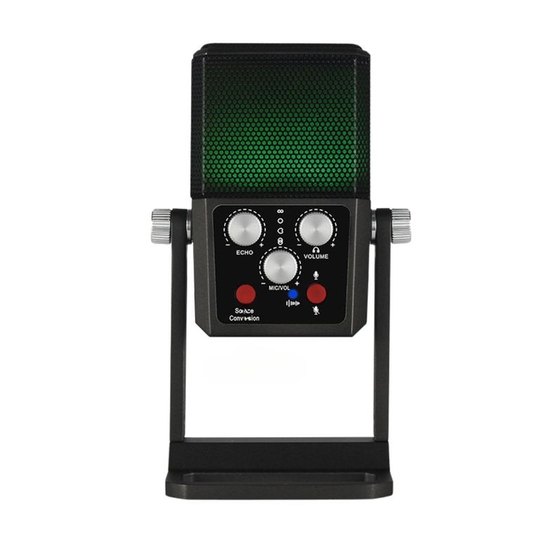 Micrófono USB RGB para Streaming, Podcast y Gaming con 4 Patrones