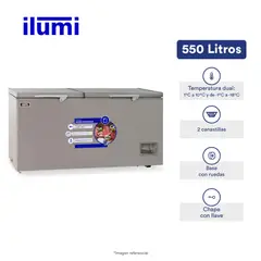 ILUMI - Congelador con tina de Acero Inoxidable de 550 litros - TFI-5502DG