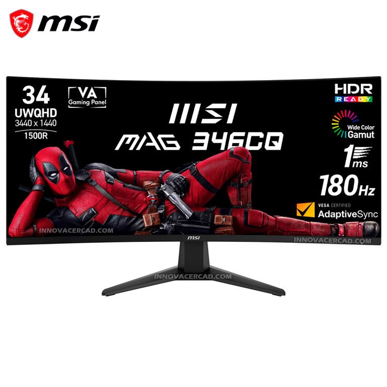 Monitor Curvo MAG 346CQ 34 UWQHD 3440x1440 180HZ 1MS HDR