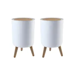 GENERICO - Pack2 Tacho para Basura con Estilo Crema Y+Papel de Regalo