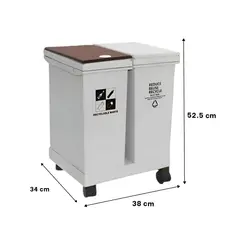 GENERICO - Tacho para Residuos de Oficina 40L Blanco Y+Papel de Regalo